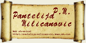 Pantelija Milicanović vizit kartica